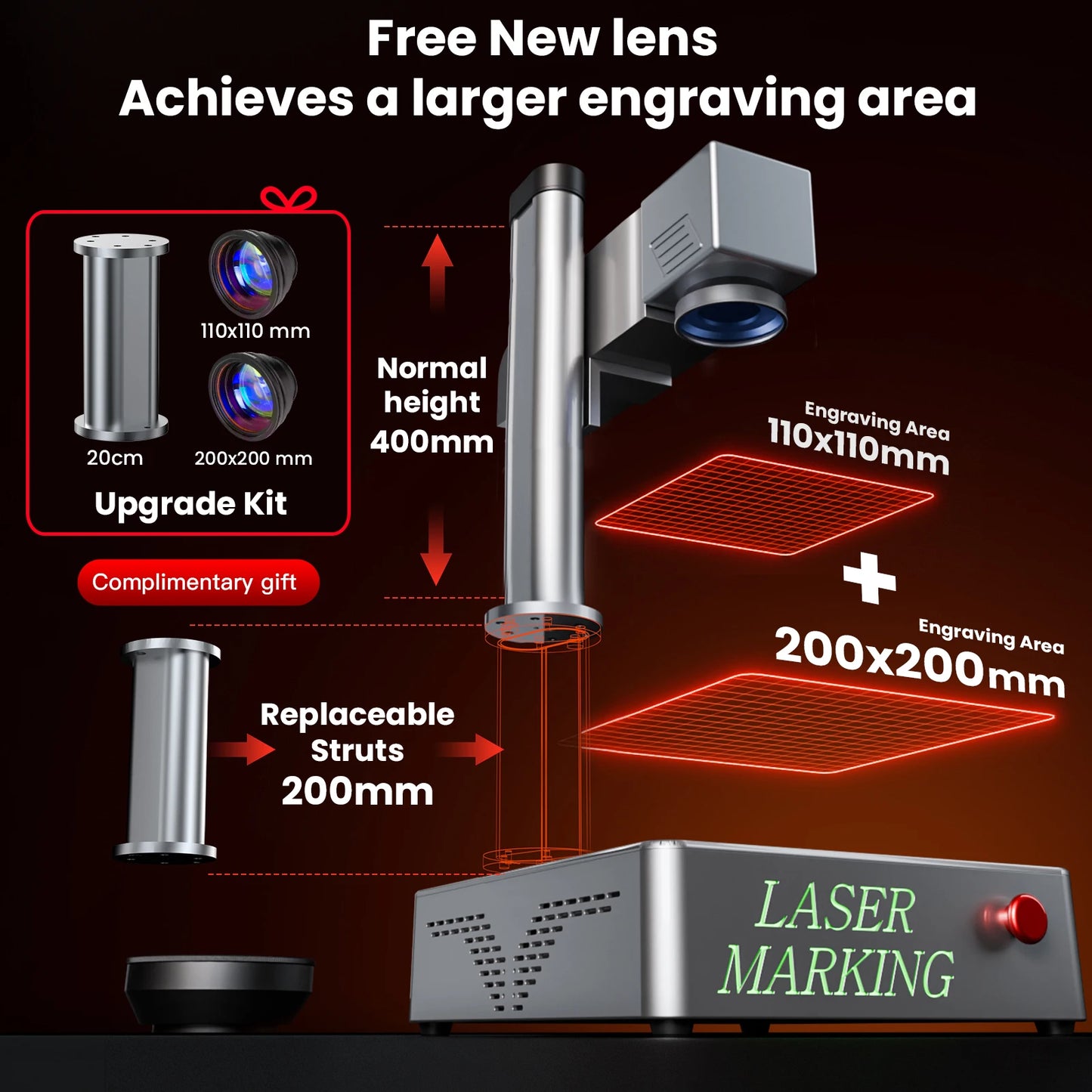 DAJA S4 Fiber Laser Marking Machine High Power Business Industrial Portable Engraver Engrave All Metal Jewelry Plastic Leather