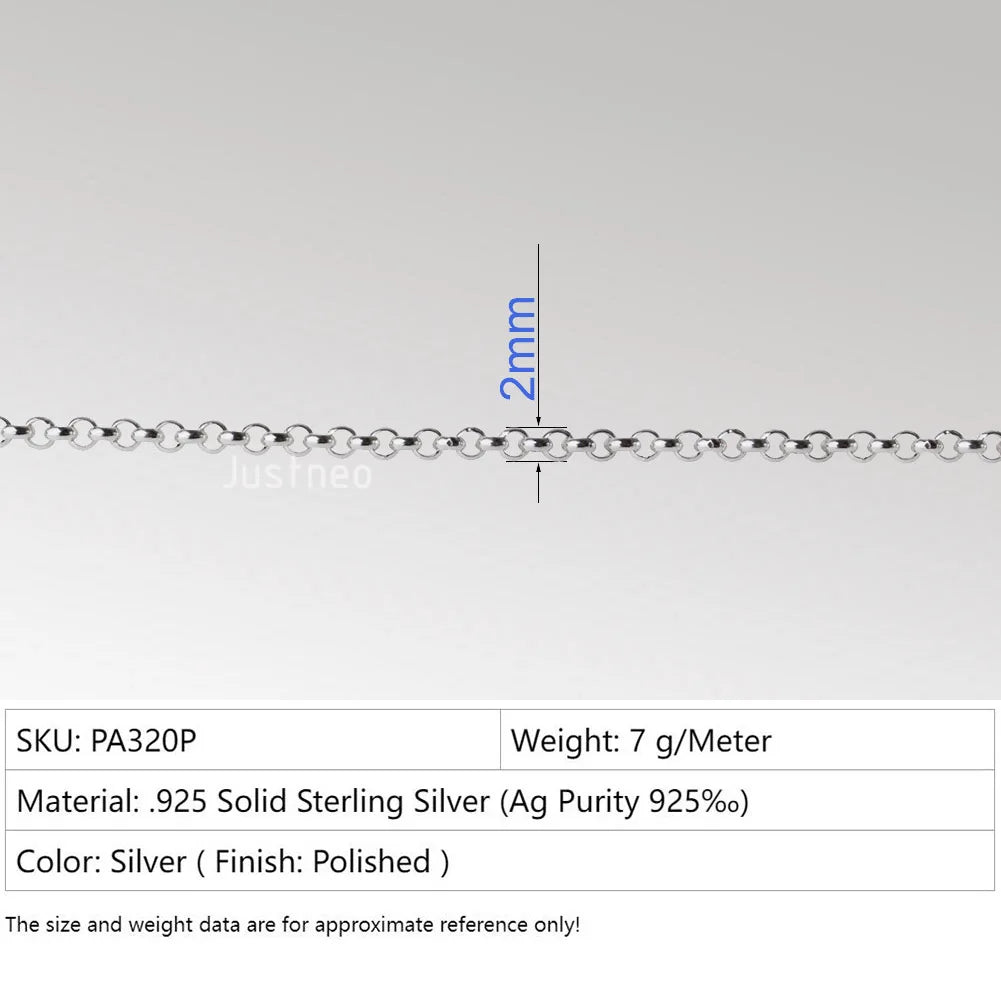 Silver Rolo Chain, 925 Silver Belcher Chains,Sterling Silver Rollo/Rolo Link Cable Chain for jewelry making Sterling Sil