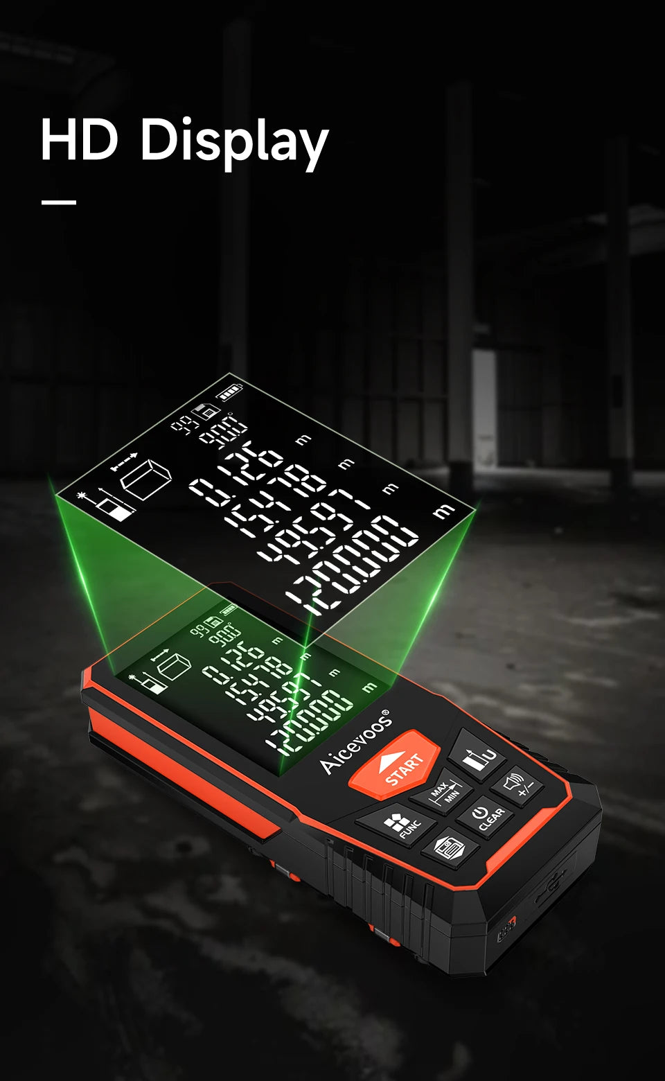 Aicevoos Digital Laser Rangefinder 50M 70M 100M 120M Laser Distance Meter Trena Laser Tape Measure Roulette Range Finder