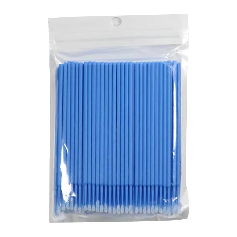 100pcs Eyelash Cleaning Brushes Micro Cotton Swab Individual Removing Makeup Brush Eyelashes Microbrush For Beauty Clean Tools