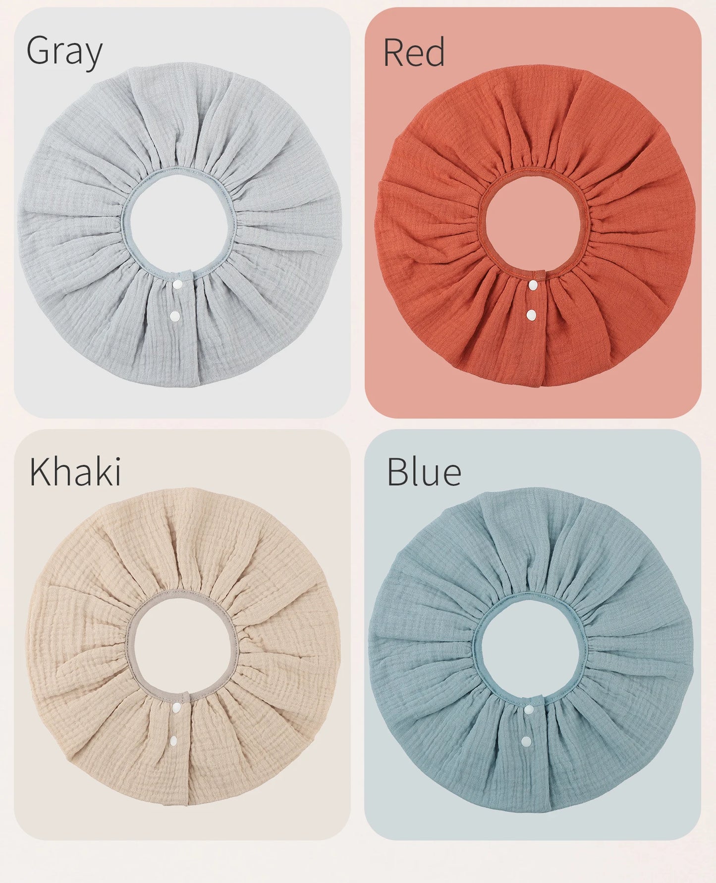 INSULAR Baby Bibs 100% Cotton Newborn Burp Cloths Skin-friendly Absorbent Infant Towel Breathable 360 Degree Gauze 4 Layer 0-1Y
