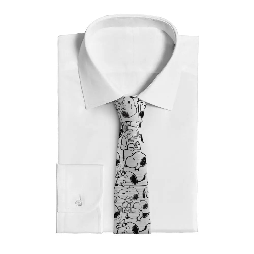 Snoopys & Woodstock Smile Giggle Laugh Neckties Silk 8 cm Neck Tie for Mens Shirt Accessories Cravat Wedding Accessories Office