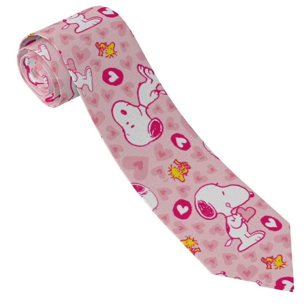 Snoopys & Woodstock Smile Giggle Laugh Neckties Silk 8 cm Neck Tie for Mens Shirt Accessories Cravat Wedding Accessories Office
