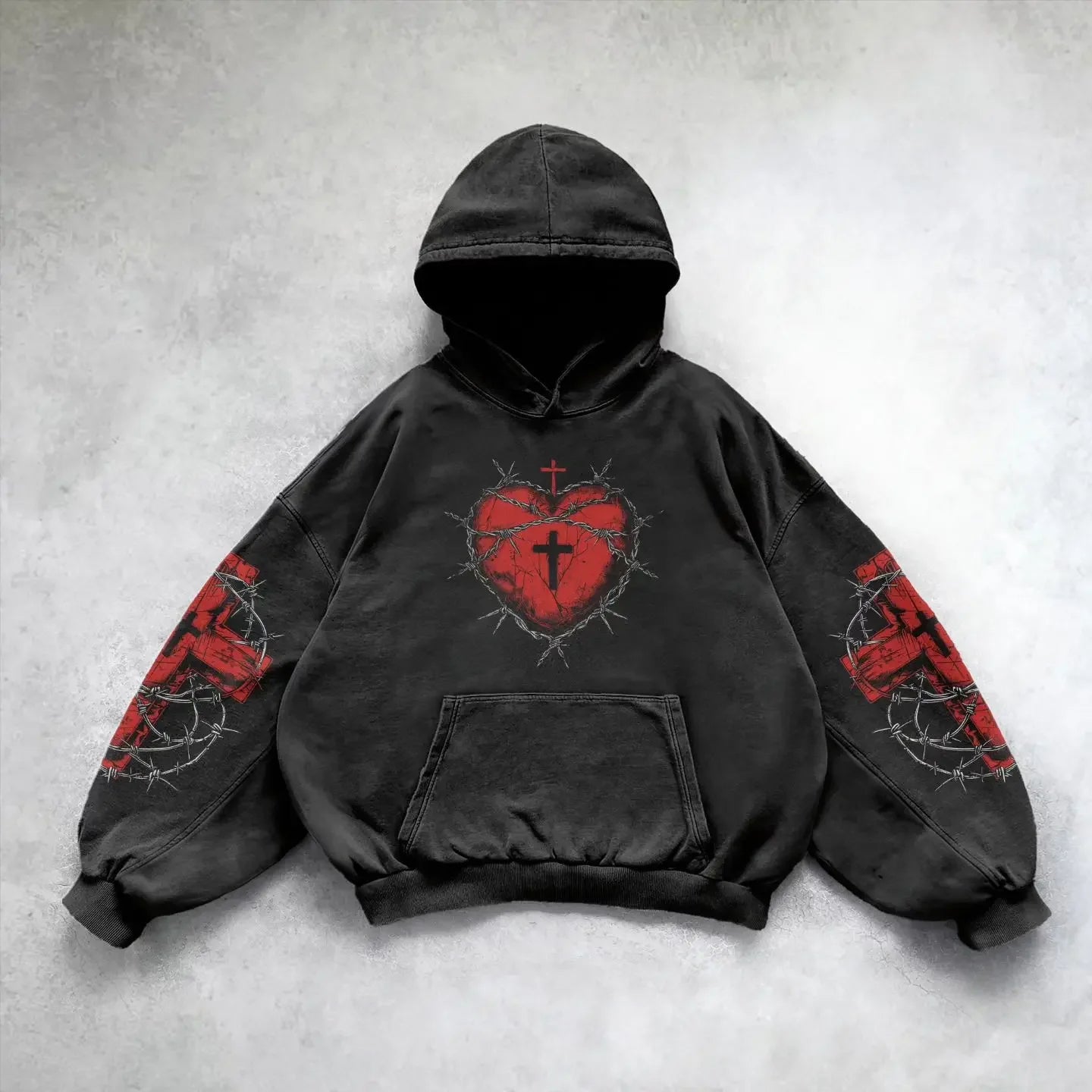 Harajuku y2k gothic pattern hoodie goth oversized hoodies women streetwear tracksuit men couples tops sweatshirt print clothes