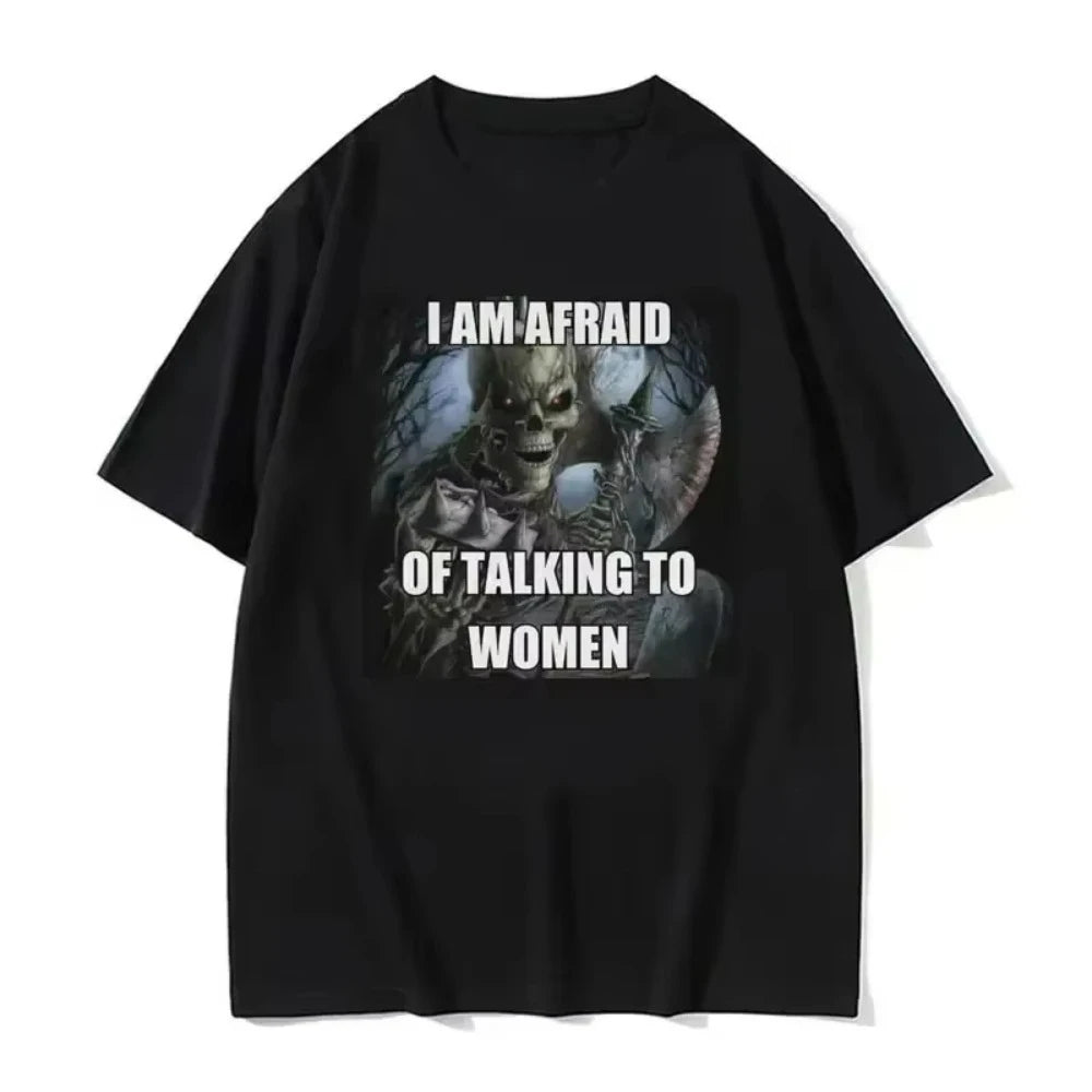 Autistic Funny Skeleton T Shirt Women Men Autism Edgy Skeleton Meme T-shirt Casual Short Sleeve Tshirt Oversize Casual T-shirt