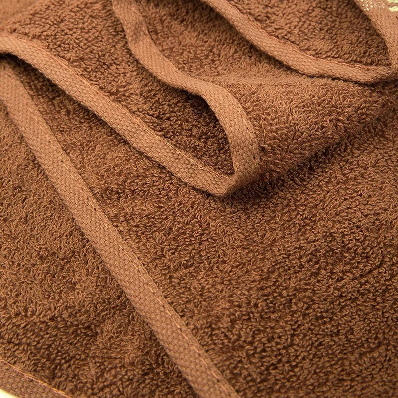 Inyahome Set of 3 Bathroom Cotton Towels Set Embroidered Luxury 2 Hand Towels 35x75cm and Big Bath Towels 70x140cm Washcloth