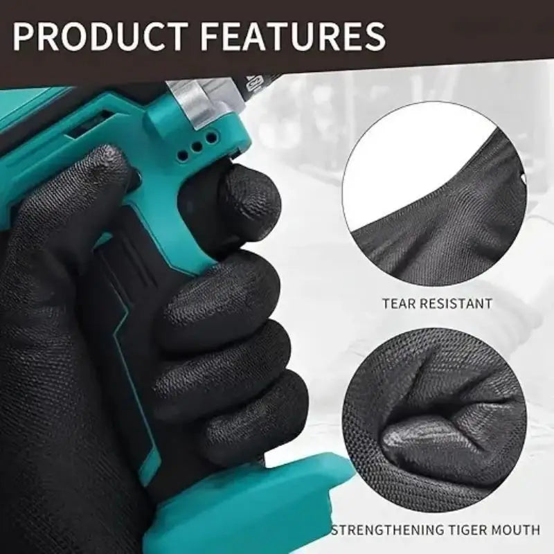 12 Pairs Protective Work Gloves Wear-resistant Non-slip Anti-static Gardening And Woodworking Machinery Safety Work Gloves