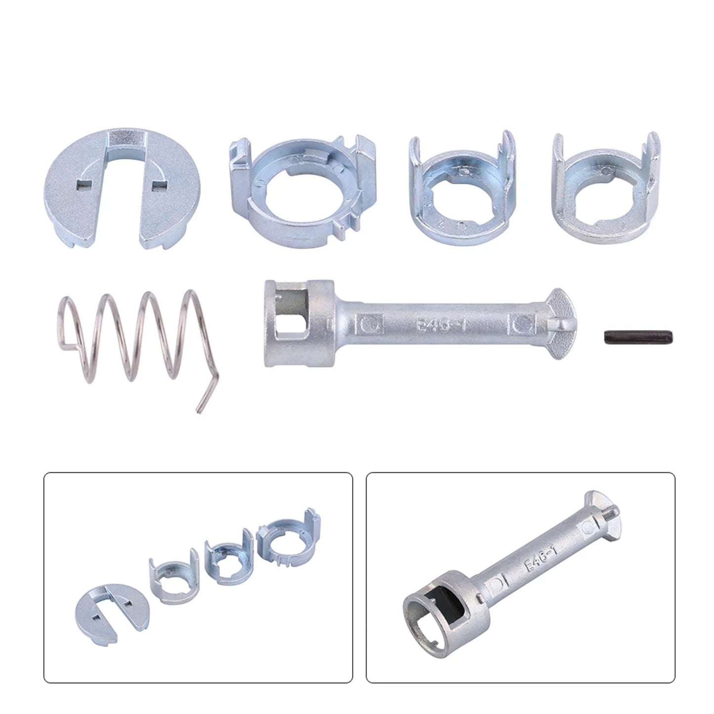 Front Left Right Door Lock Cylinder Repair Kit Replacement Parts for  E46 3 Series 1998-2005 Door Lock Repair