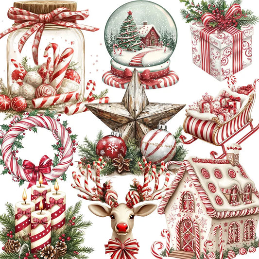 Christmas objects Stickers Crafts And Scrapbooking stickers kids toys book Decorative sticker DIY Stationery