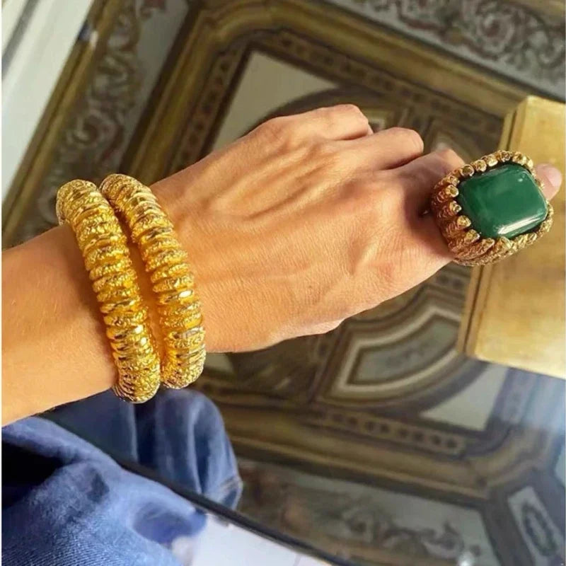 Modern Jewelry Luxury Temperament Open Metallic Bracelets For Women Party Gifts European and American Design Accessories