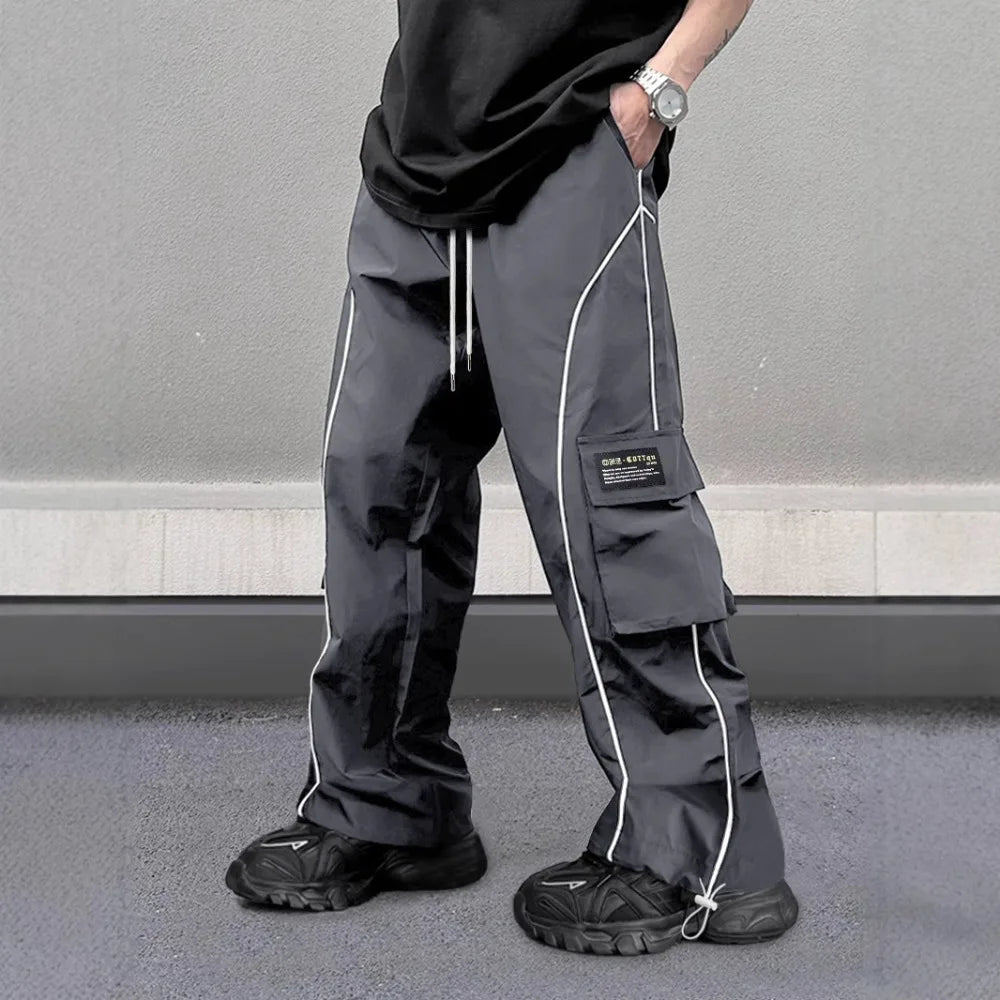 European and American Workwear Pants Men Summer New American Trendy Brand Fashion Loose Fit Casual Trousers