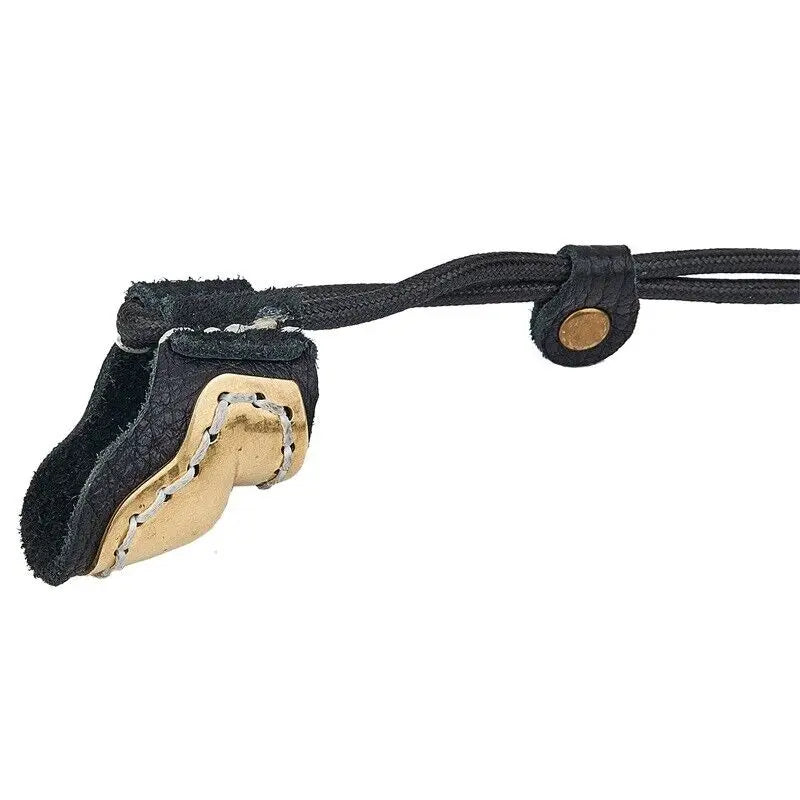 Archery Protector Gear Traditional Bow Cowhide Copper Thumb Ring Finger Guard