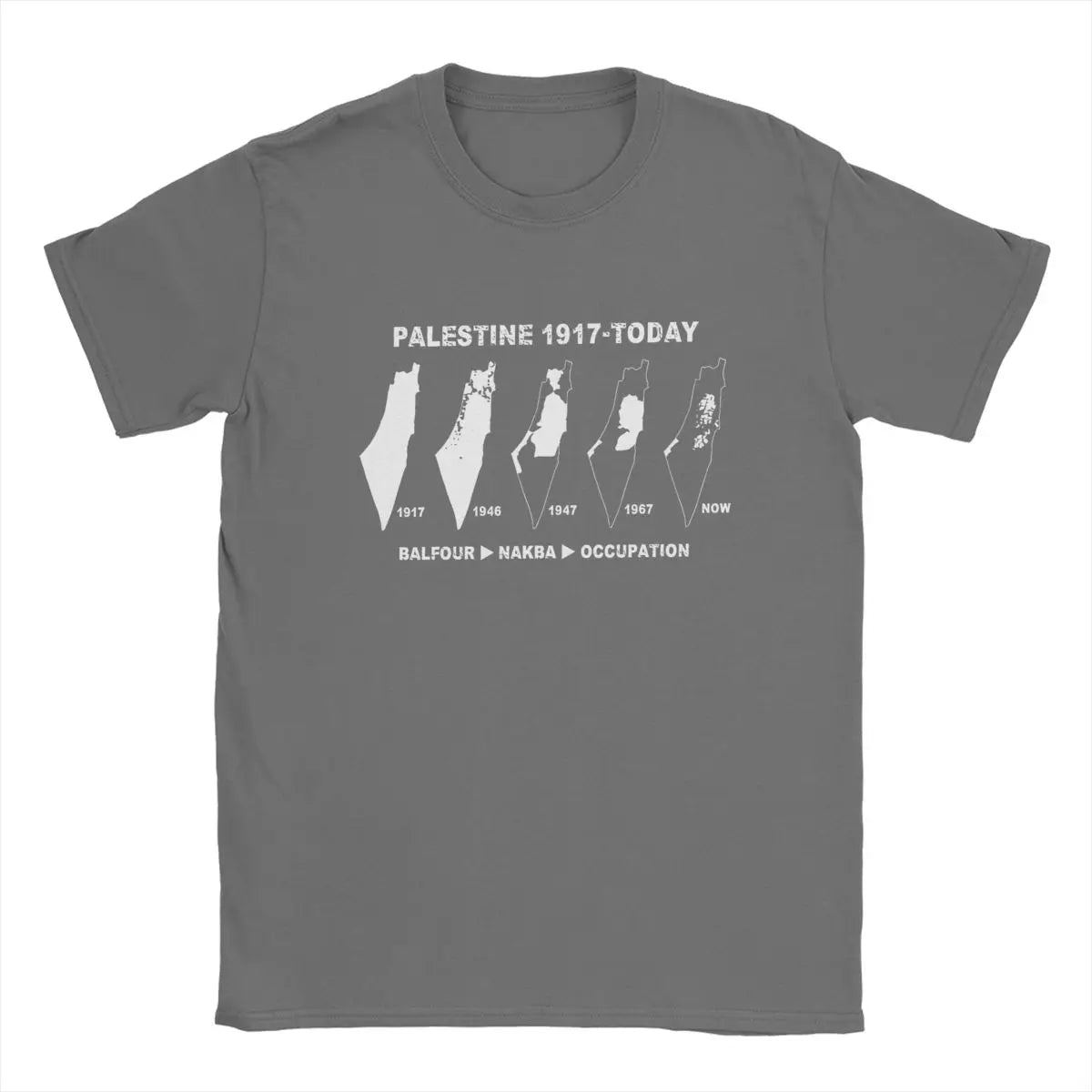 Palestine Map Land Since 1917 Men's T Shirts Palestinian Vintage Tees Short Sleeve O Neck T-Shirt 100% Cotton Gift Idea Clothing