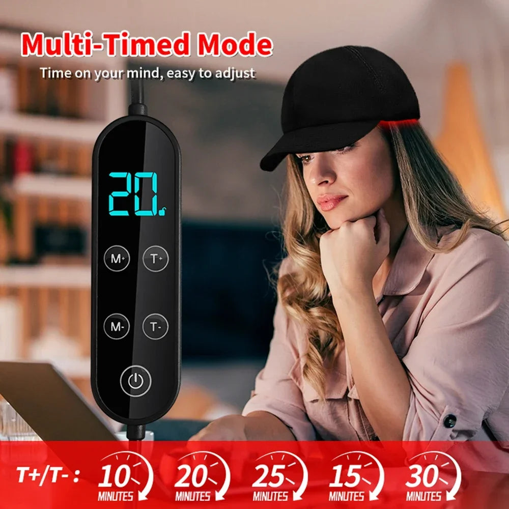Professional Red Light Therapy Hat 180LED Near Infrared Treatment Helmet Hair Growth Cap Scalp Relaxation Prevent Loss