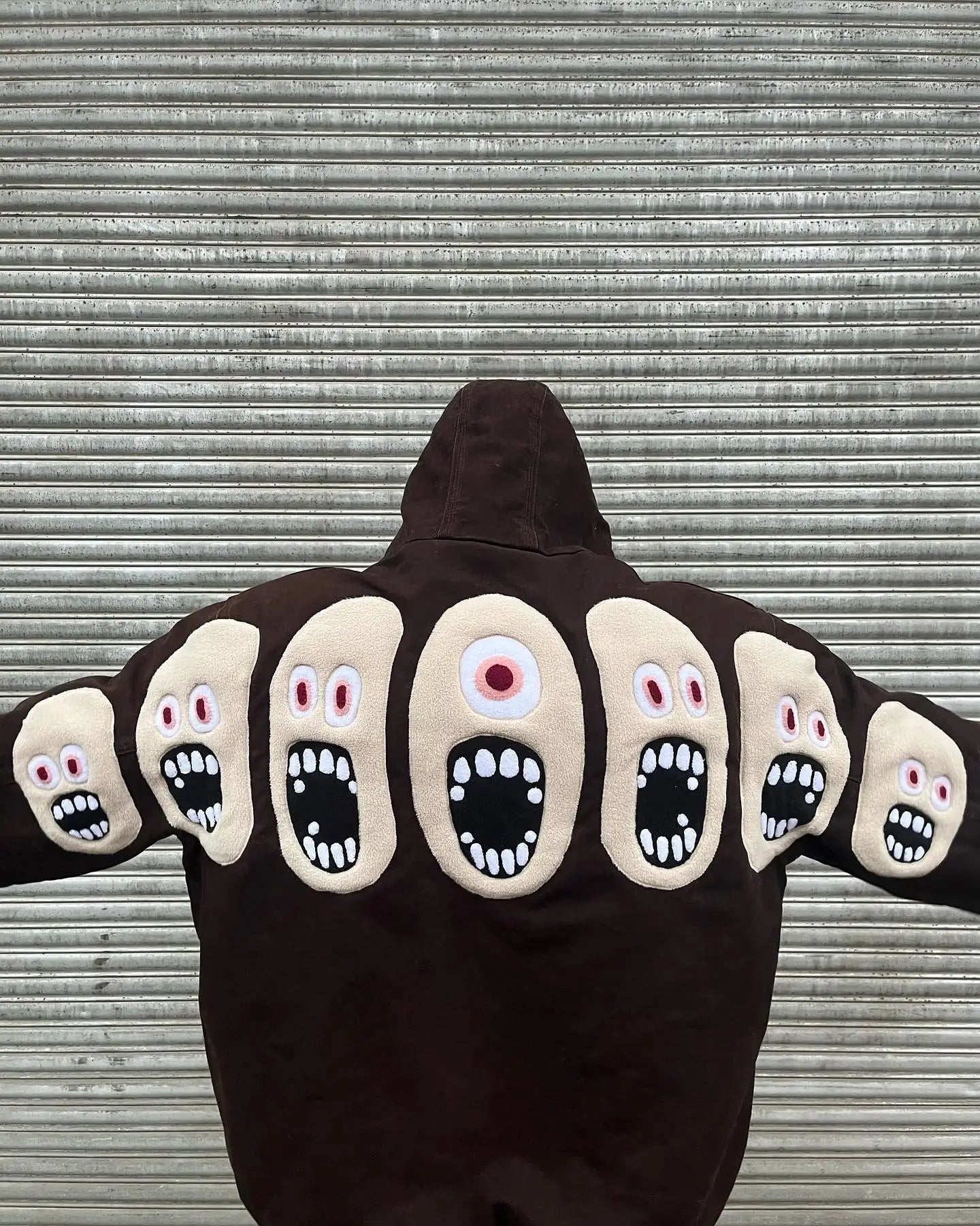 Y2k Hip Hop Funny Personality Pattern Embroidery Hoodie Oversized Loose Cartoon Knit Hoodies Men Street Sweatshirt Pullover