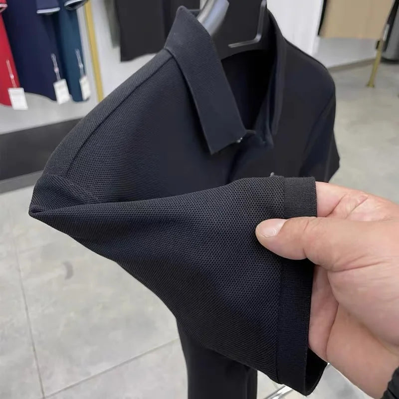 100% pure cotton men's short sleeved polo shirt summer fashion casual top comfortable and breathable high-quality lapel T-shirt