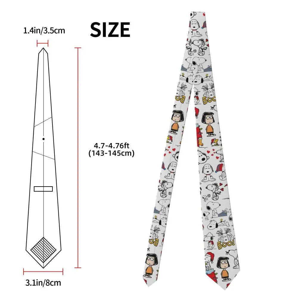 Personalized Fashion S-Snoopys Neckties Men Silk Cartoon Office Neck Tie