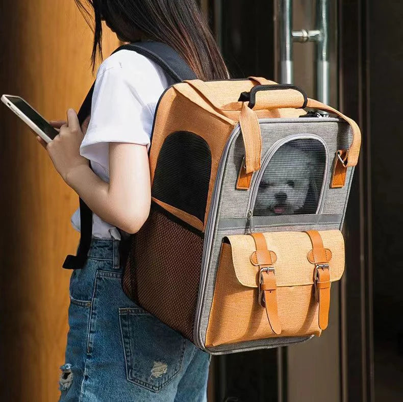 Pet Backpack,Dogs and Cats Travel Portable Back Bag,Large capacity,Pet Carrier Bag for Cats and Dogs, Portable Travel Backpack