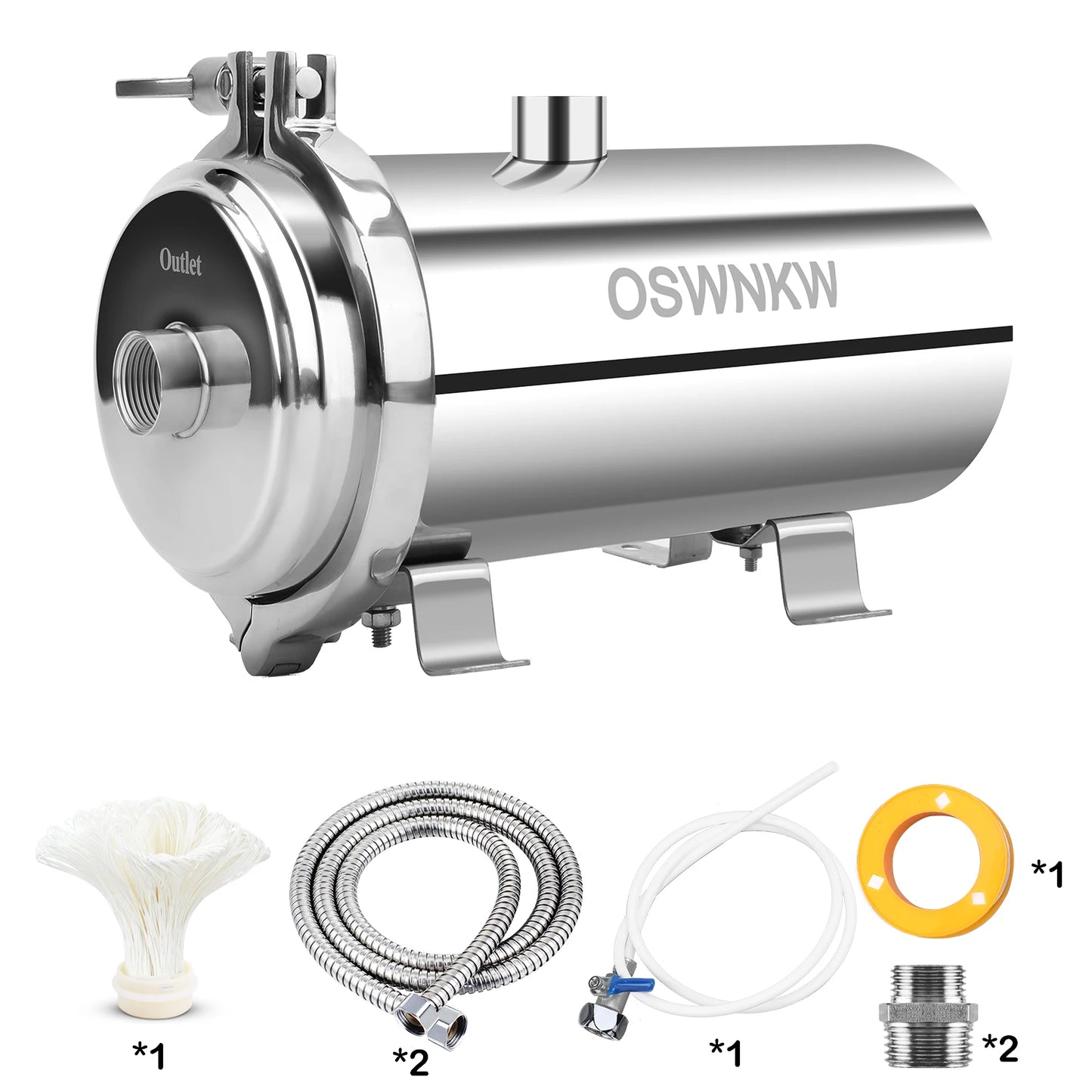 Whole house water purifier 0.01um PVDF pre-filter 1000L SUS304 water filter can be continuously cleaned for 5 years