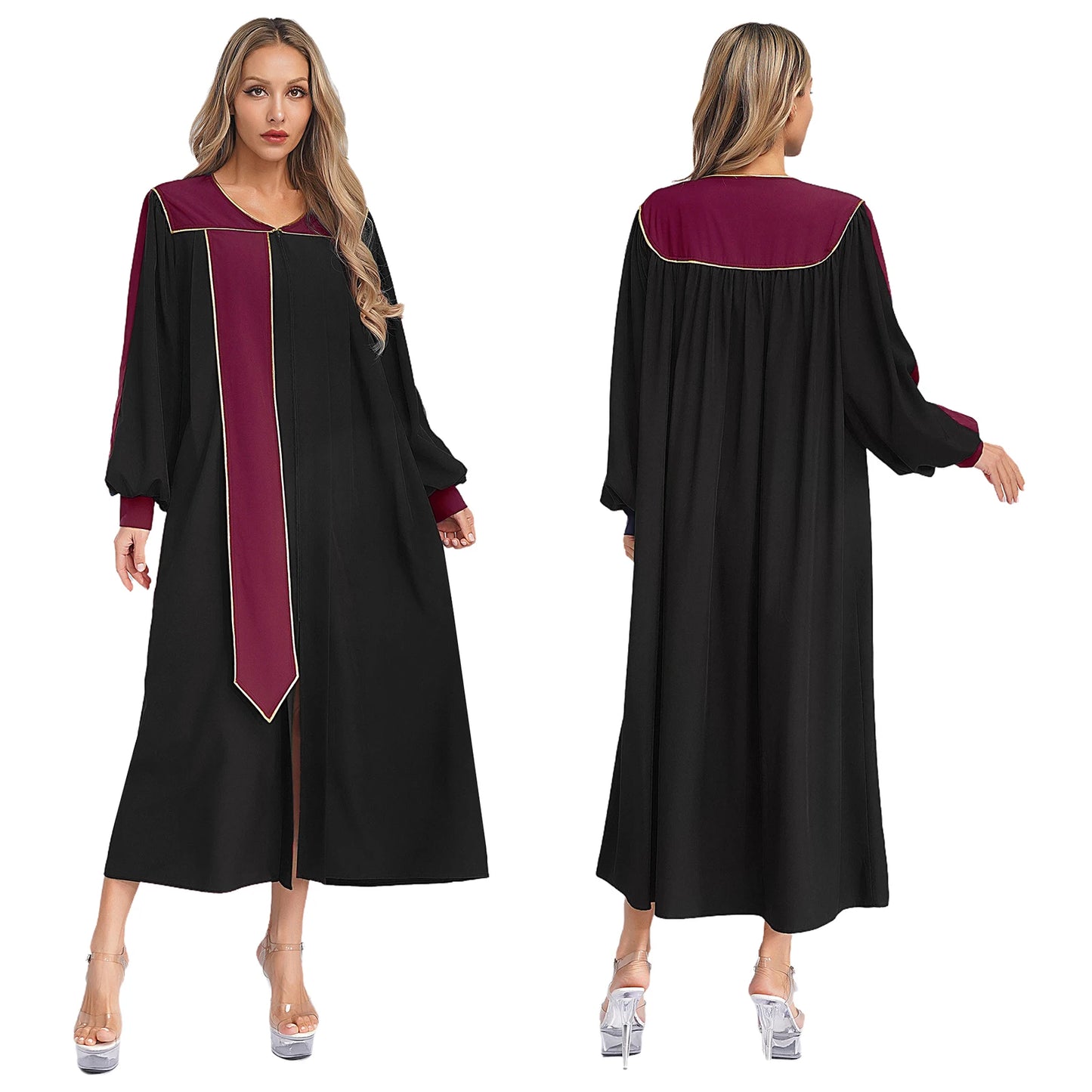 Womens Church Clergy Loose Choir Robe Dress Priest Preacher Dresses Baptism Confirmation Officiant Costume Praise Worship Dress