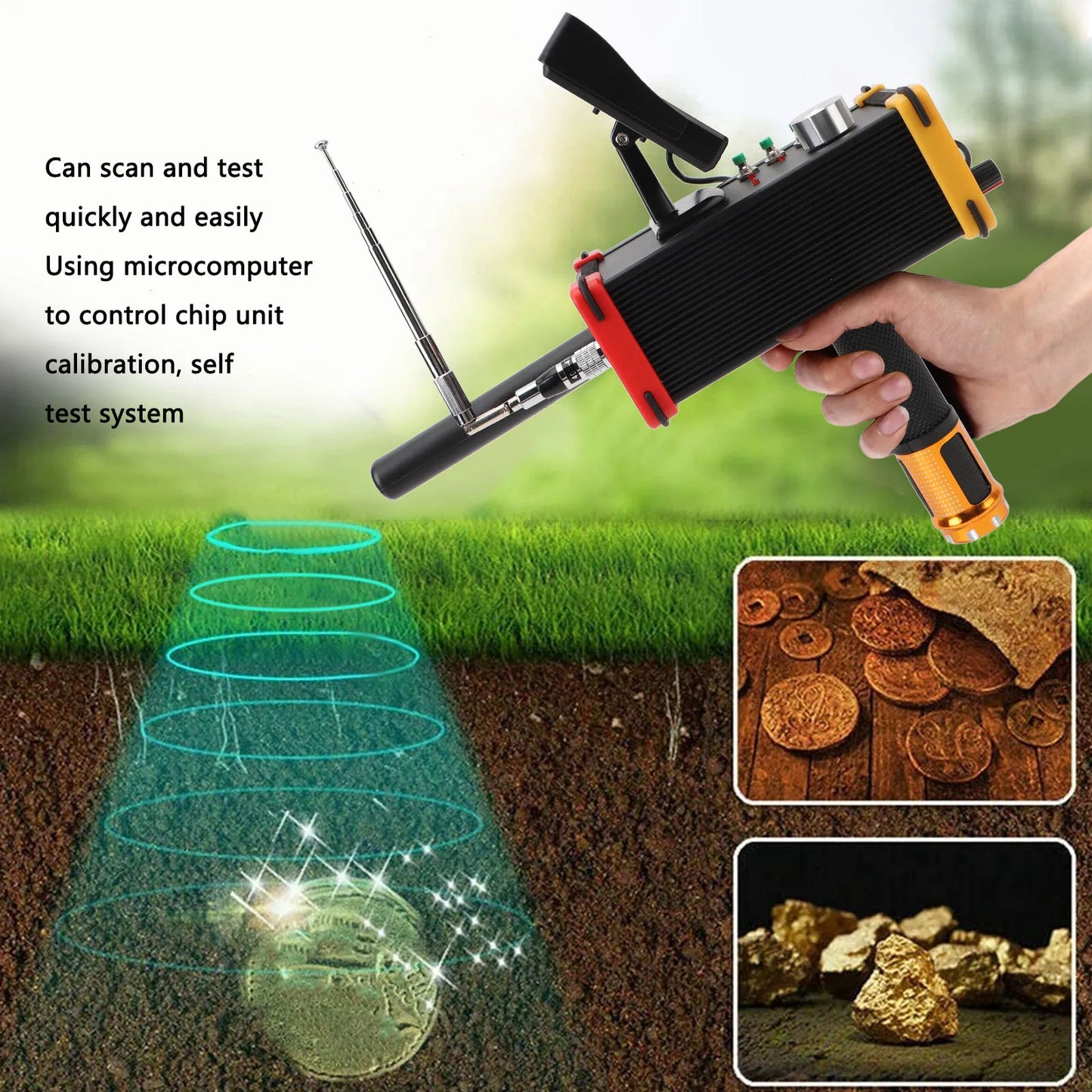 Metal Detector 15m Depth 1000m Underground Metal Scanner built inDisplay Screen High Accuracy Gold Silver Copper Locator