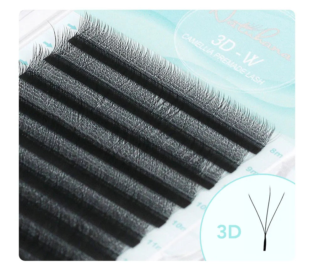 NATUHANA Camellia 3D/4D/5D W-Shape Lashes C/D/L/LU Curl Premade Fan Eyelashes Extension Soft Lightweight Eyelash For Wholesale