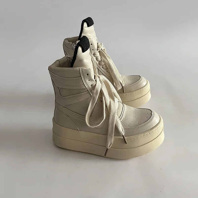 Shoes for Women Women's Ankle Boots Trendy Retro High-top Women's Shoes Fashion Casual Chunky Platform Luxury Designer Sneakers
