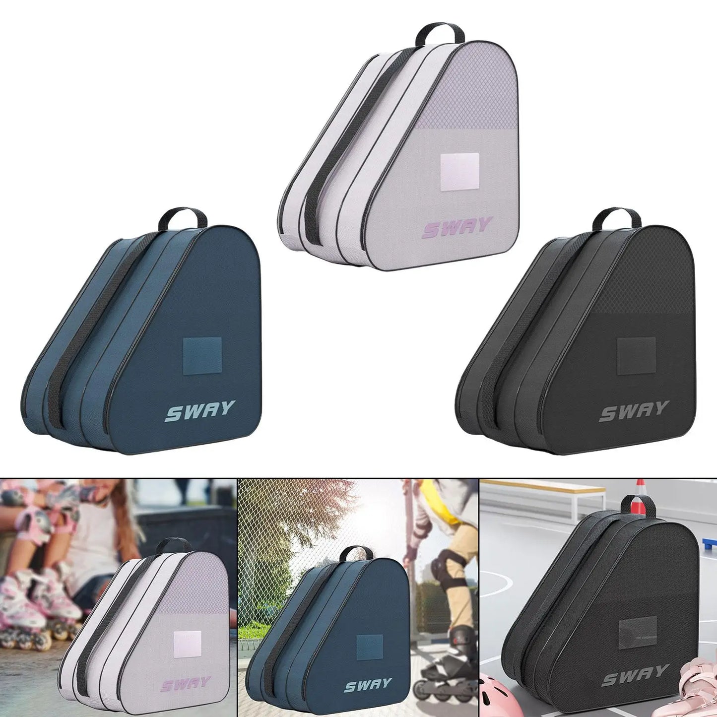 Ice Skates Storage Bag Inline Skate Bag Top Handle Waterproof Versatile Breathable Accessory with Adjustable Shoulder Strap