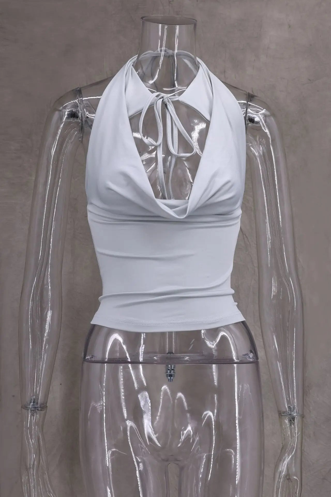Summer Women Solid Lace Up Sexy T-shirts Chic Halter Backless Sleeveless Tank Tops Female Y2K Elasticity Cropped Young Girl Top