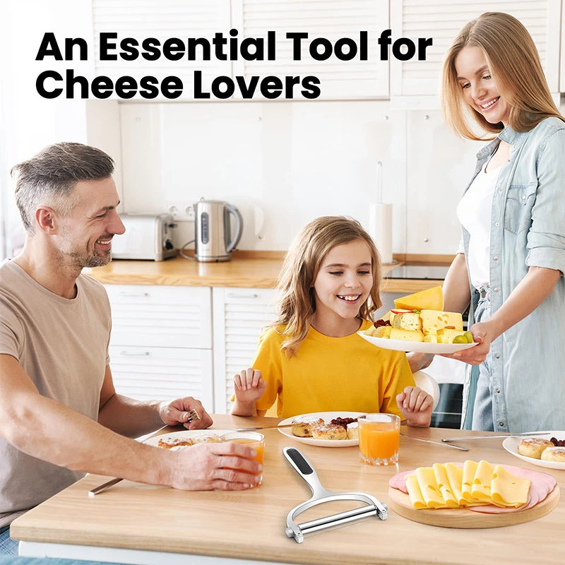 Cheese Shaver for all Cheese Types - Adjustable Steel Wire Mozzarella & Cheddar Cutter