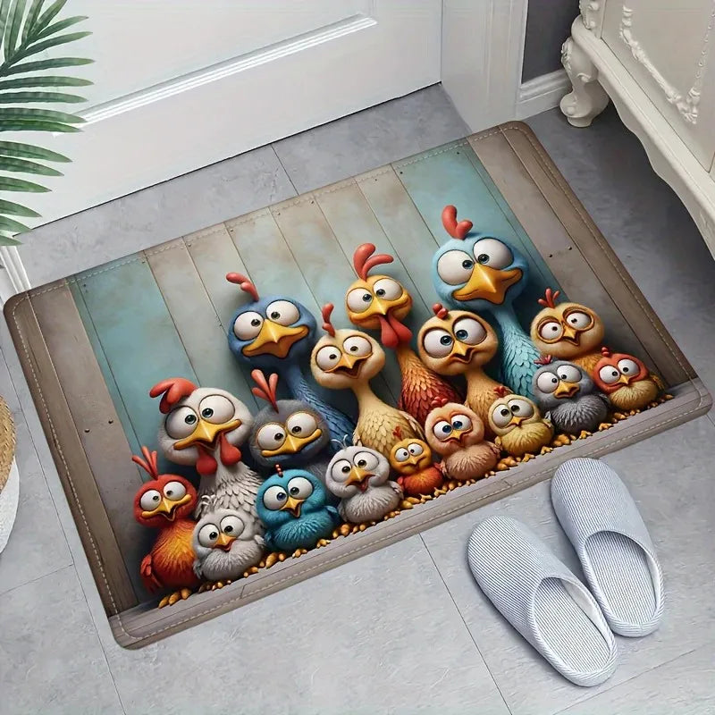 Striped Cartoon Cat Carpet Soft Doormat Waterproof Floor Mat Rug for Bedroom Living Room Outdoor Home Decor