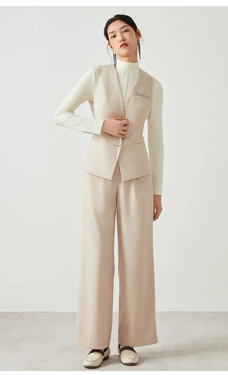 K2548W Luxury women's autumn suits vest wool office business wear formal Laidies woolen clothes