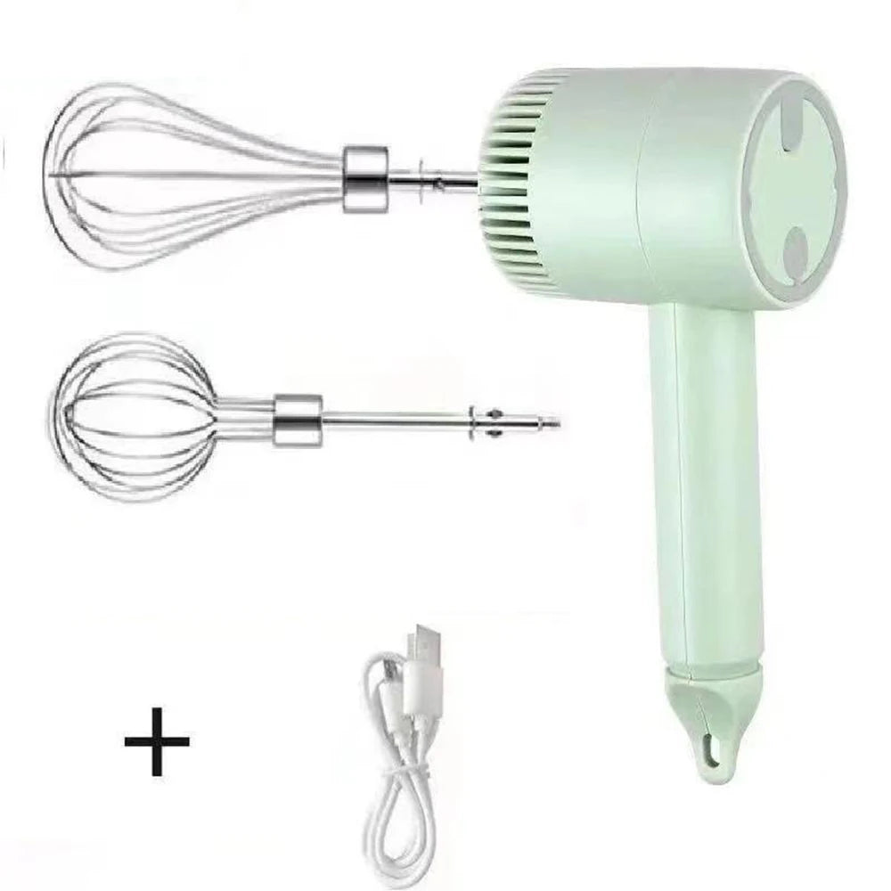 USB Electric Food Mixer Wireless Hand Blender Portable Garlic Crusher 3 Speeds Dough Cream Egg Beater Baking Masher Kitchen Tool