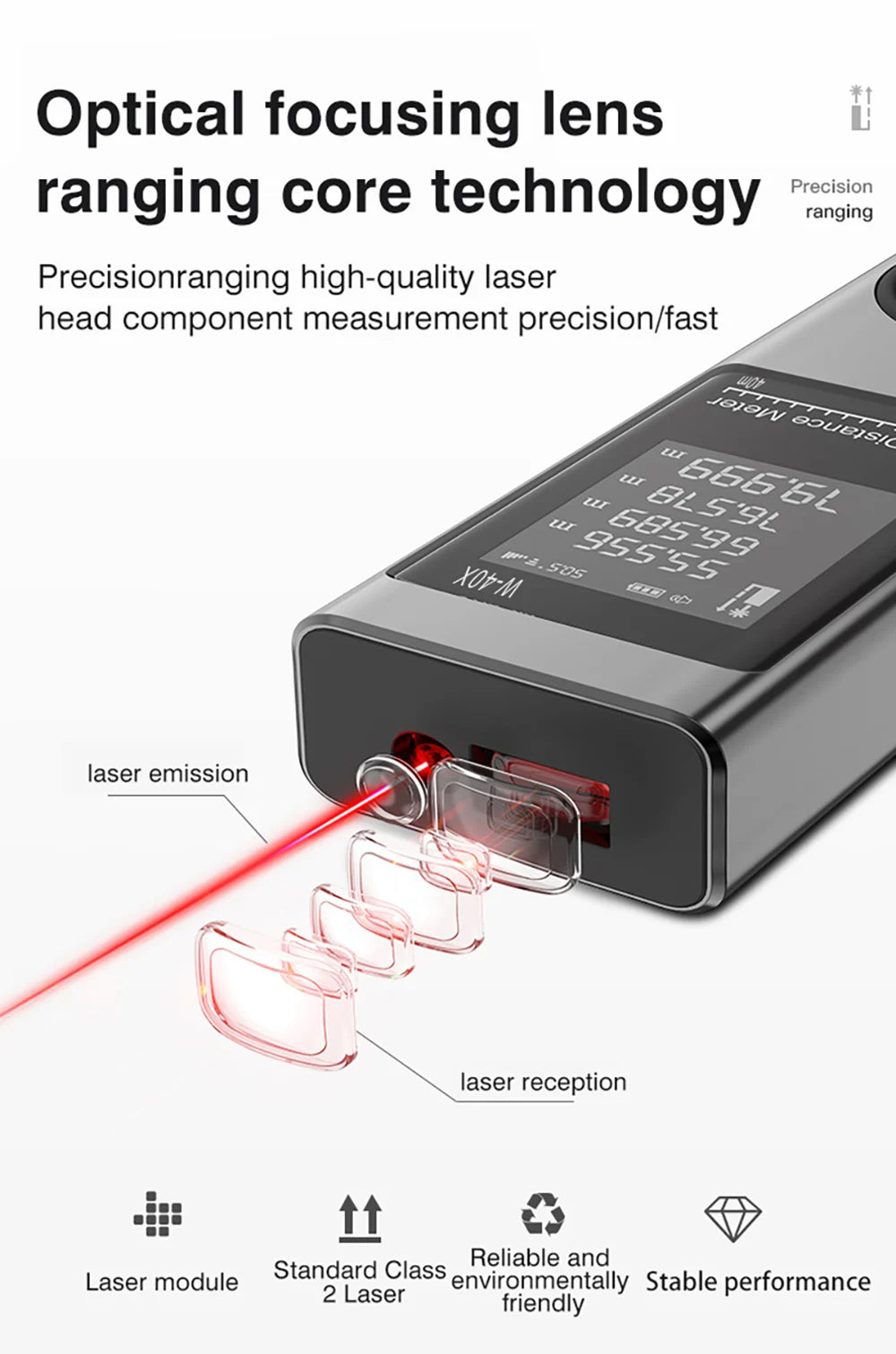 Mini Laser Rangefinder Laser Tape Measure Digital Laser Distance Meter Angle Measure Range Finder Portable Construction Tool