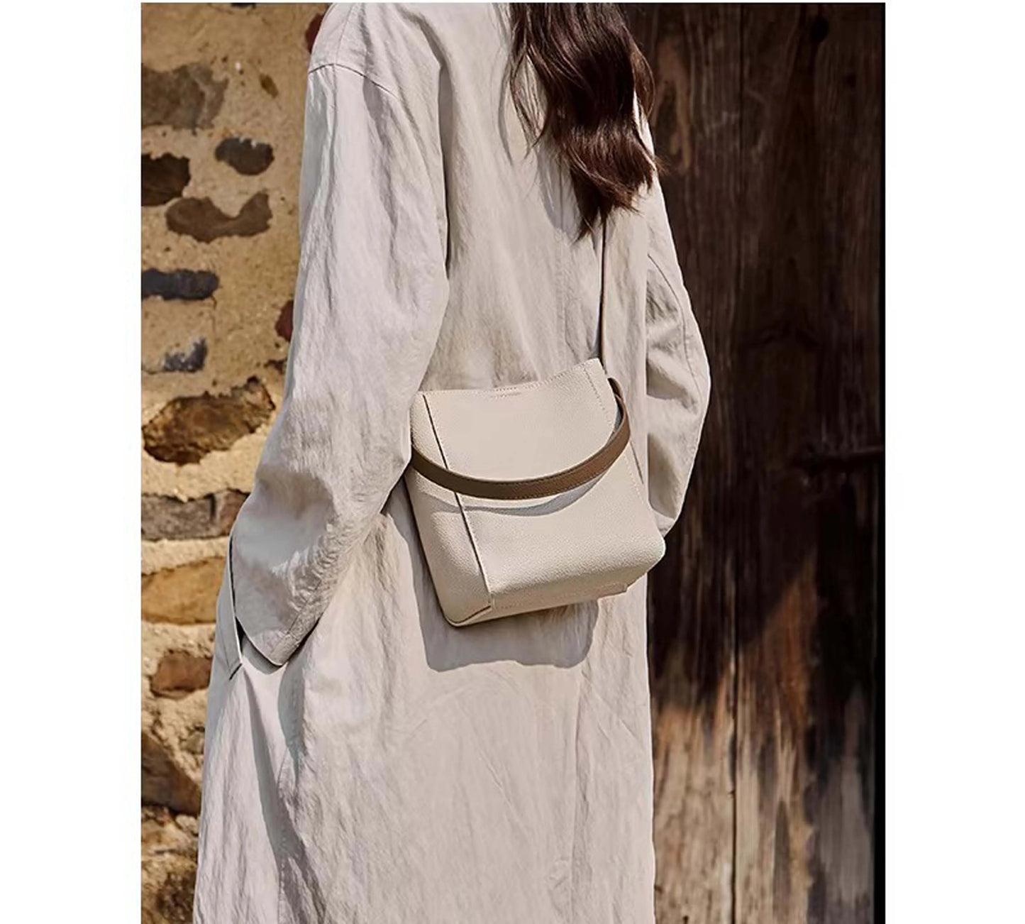 Women's Bags 2026 New Trendy High-End Fashion Small Bucket Bag Women's Crossbody Bag Women's Genuine Leather Handbag