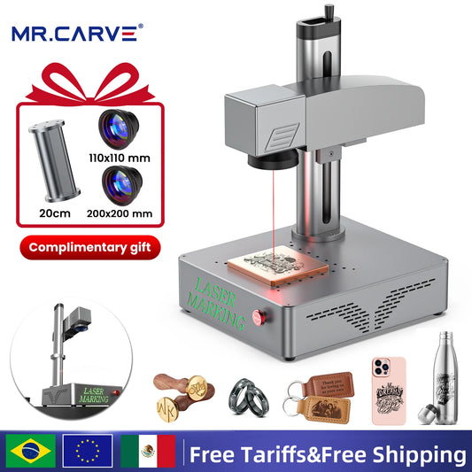 MR.CARVE S4 50W/30W/20W Portable Industrial Fiber Laser Marking Machine for All Metal Jewelry Plastic Leather Fast engraving