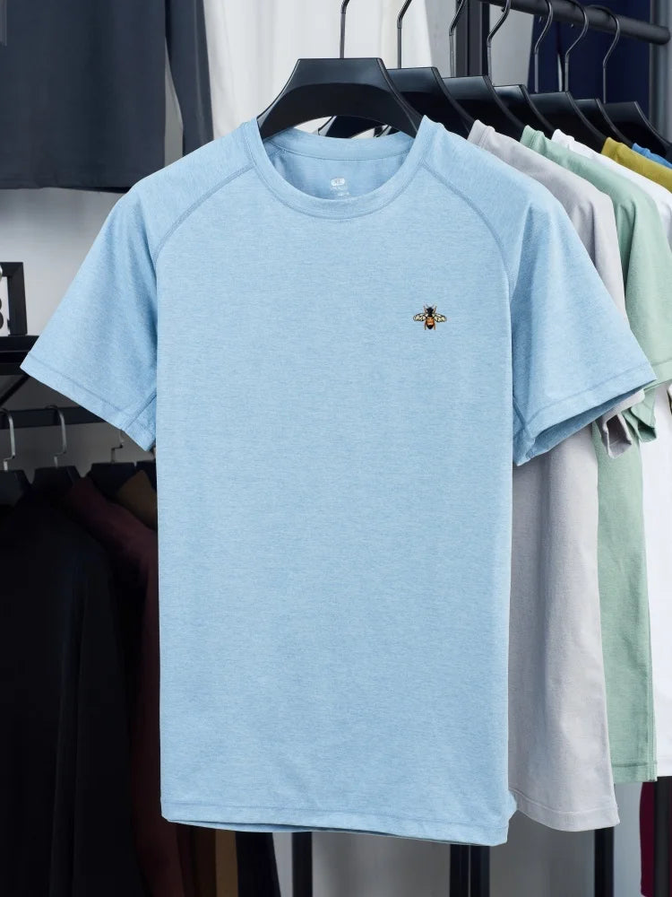 New Men's 100% Cotton Fashion Round Neck Short Sleeve T-shirt for Summer 2026, Business, Leisure, Comfortable and Breathable