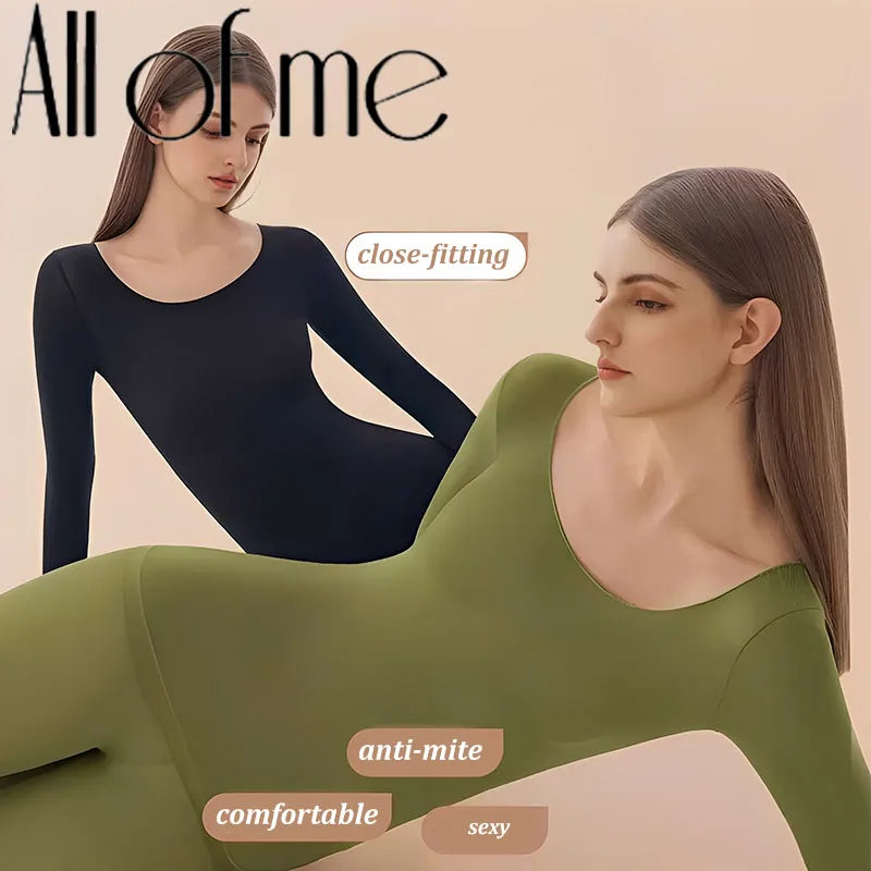 Women's Thermal Underwear Winter Clothes Seamless Thick Double Layer Warm Lingerie Women Thermal Clothing Set Woman 2 Pieces