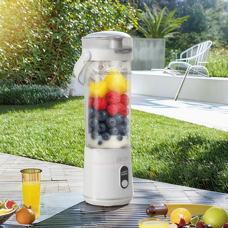 Portable Blender 4000mAh 600ML USB Rechargeable Electric Juicer for Smoothies Personal Fruit Mixer Compact Outdoor Fruit Blender