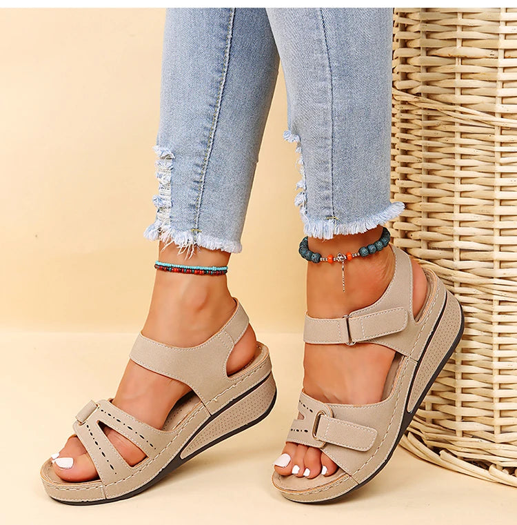 Fashion Women's Summer Shoes Wedge Walking Shoes Beach Women's Sandals Comfortable Elegant Female Footwear Zapatos De Mujer