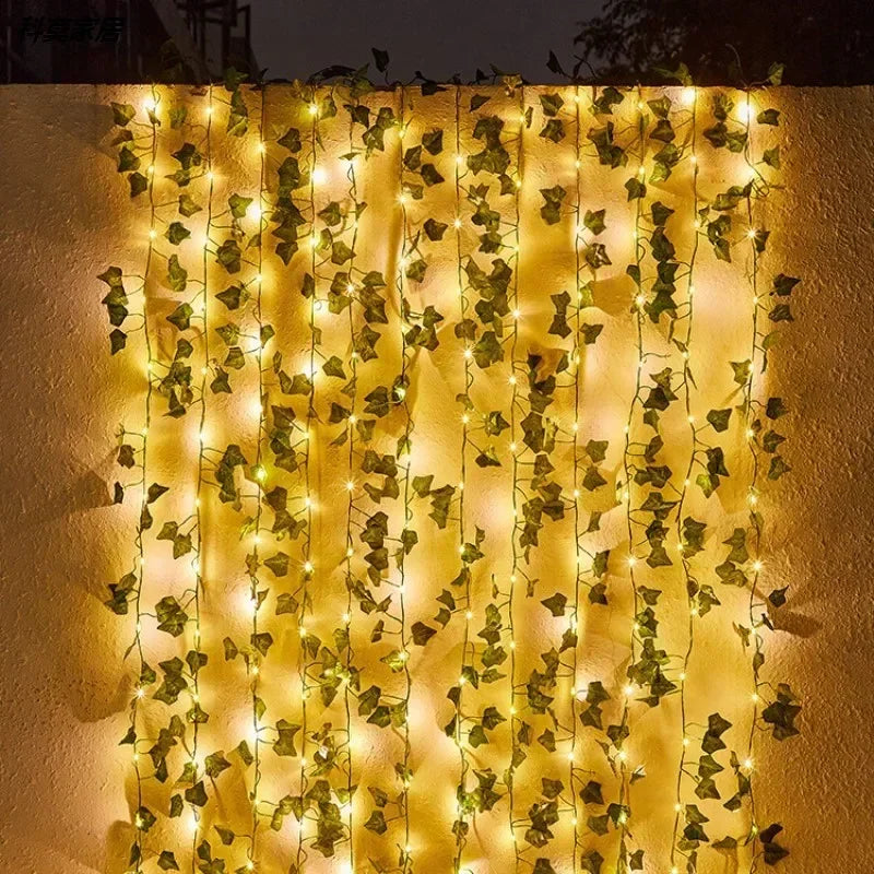 Ramadan Decoration 2025 LED String Lights 2M/5M/10M Maple Leaf Wedding Garland Christmas Fairy Light for Home Bedroom Wall Patio