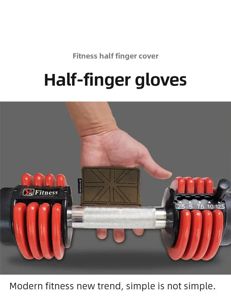 1 Pair Leather Weight Lifting Training Gloves Palm Protection Fitness Gymnastics Grip Pull Up Weightlifting Workout Protector