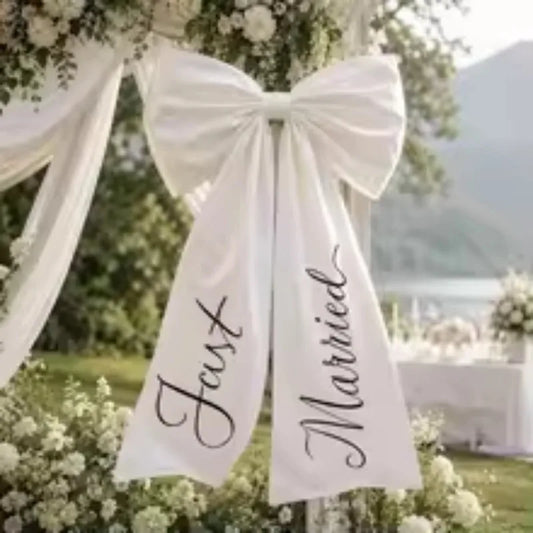 Elegant Large Size Wedding Car Bow Lovely Style Elegant Car Ribbon Bow Wedding Photo Prop Just Married Car Decor Wedding Day