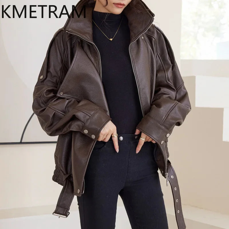100% Sheepskin Real Leather Jacket Women Winter Clothes Cropped Motorcycle Jackets High Quality Outerwears 2024 дубленка женская