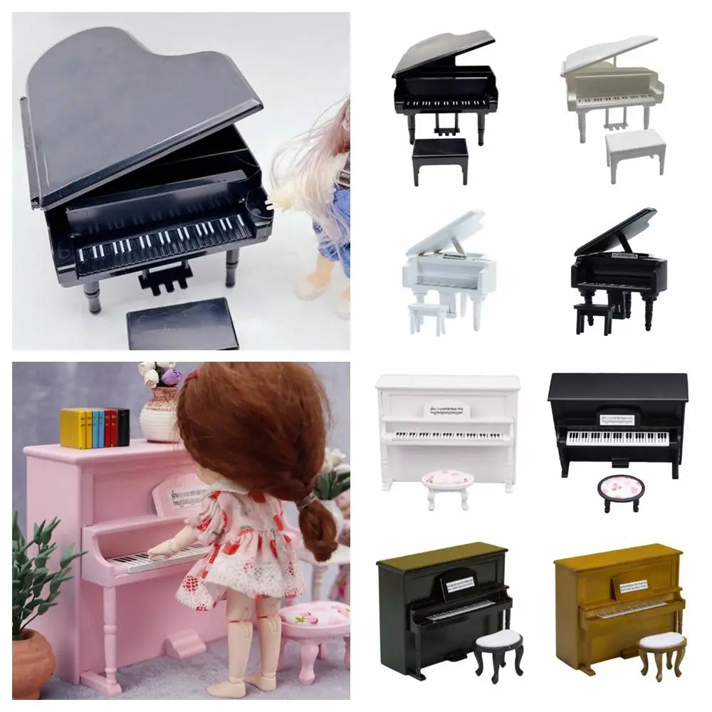 Playing House Dollhouse Musical Instruments 1/12 Doll Piano Craft Wood Multicolor Miniature Pianoforte Doll Accessories