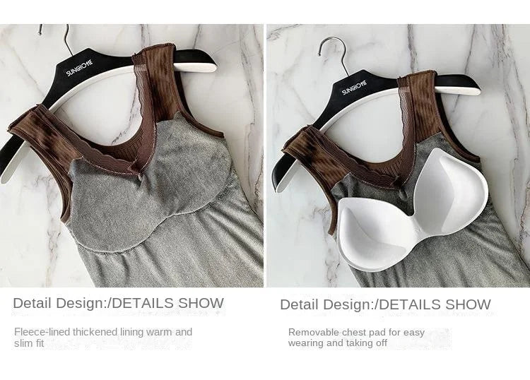 Thermal Underwear  Vest Thermo Lingerie Woman Winter Clothing Warm Top Inner Wear Thermo Shirt Undershirt Intimate Lace