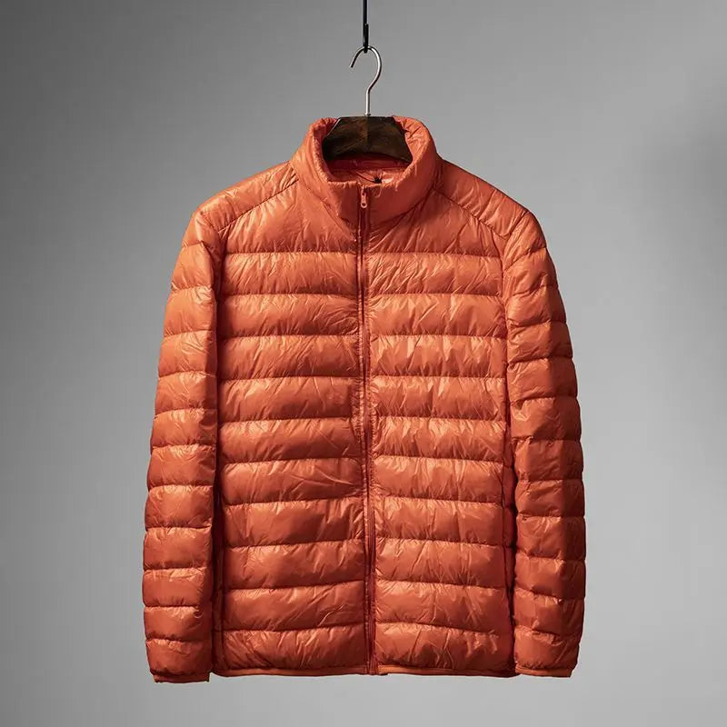 Portable Lightweight Short down Jacket for Men Autumn Winter Cotton Padded Stand Collar Casual Warm Elderly Friendly Outerwear