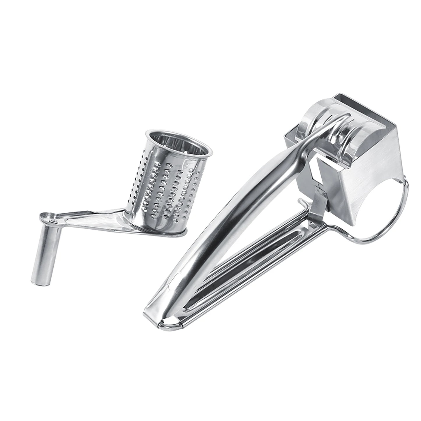 Grater Multifunctional Kitchen Craft Rotary Stainless Steel Cheese Grater 1 Drums  Shred Tool Stainless Steel Cheese Grater