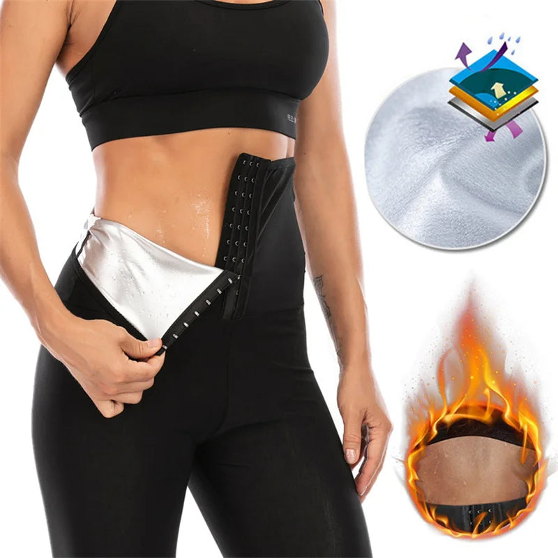 Sweat Sauna Pants Body Weight Loss Slimming Pants Waist Trainer Shapewear Tummy Hot Sweat Leggings Fitness Workout Pants