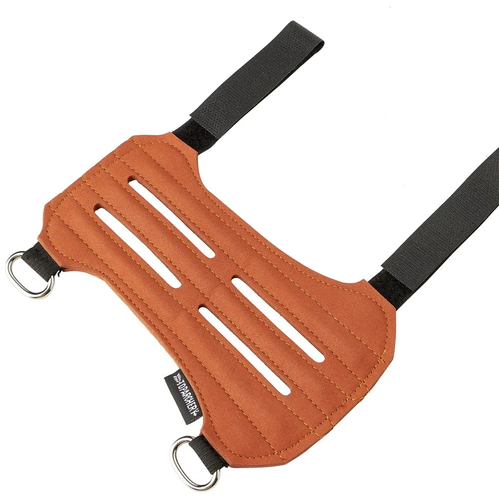 Archery Arm Finger Guard Leather Handguard Protector Adult 3 Finger Glove Left Right Hunting Shooting Safety Anti Slip Protect